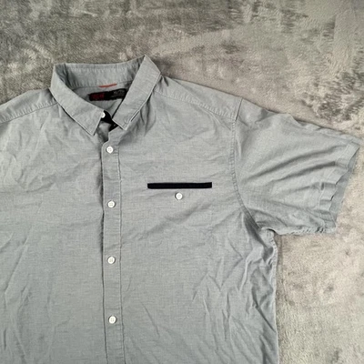 Mountain Hardwear Shirt Mens XL Gray Short Sleeve Button Down Hemp Blend OM0321 - Image 1 of 4