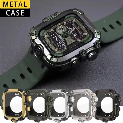 2-IN-1 Metal Rugged Case Bumper For Apple Watch Ultra 3 11 10 9 8 49/46/45/44mm - Image 1 of 4