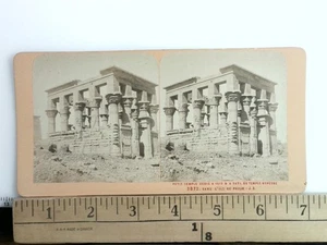 Pequeño Templo de Philae Stereoview Antiguo c1870 Jean Andrieu - Imagen 1 de 2