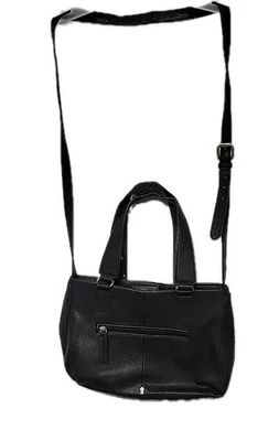 “Jennifer Lopez JLO Black Faux Leather Shoulder Bag Crossbody Purse Handbag Tote - Image 1 of 4