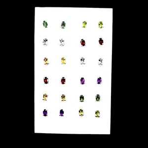 925 Sterling Silver Earrings Oval Peridot Amethyst 4x3mm 12 Pairs Gemstone - Picture 1 of 14
