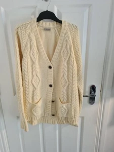 Next Womens Cream Knitted Cardigan Button Up Cozy Warm Jumper Fits Womens UK L - Picture 1 of 15