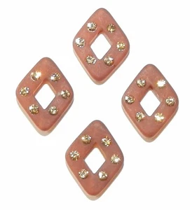 APL252 Colorado Topaz Swarovski Crystal & Brown Resin 17mm Diamond Donut Beads  - Picture 1 of 1