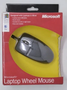 Microsoft Laptop Wheel Mouse 2001 X08-15035 VINTAGE USB BALL UNUSED OPEN BOX - Picture 1 of 11