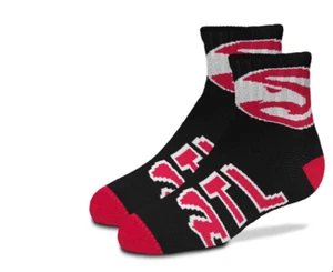 Atlanta Hawks Basketball Black & Red Youth Team Logo Quarter Socks - Picture 1 of 1