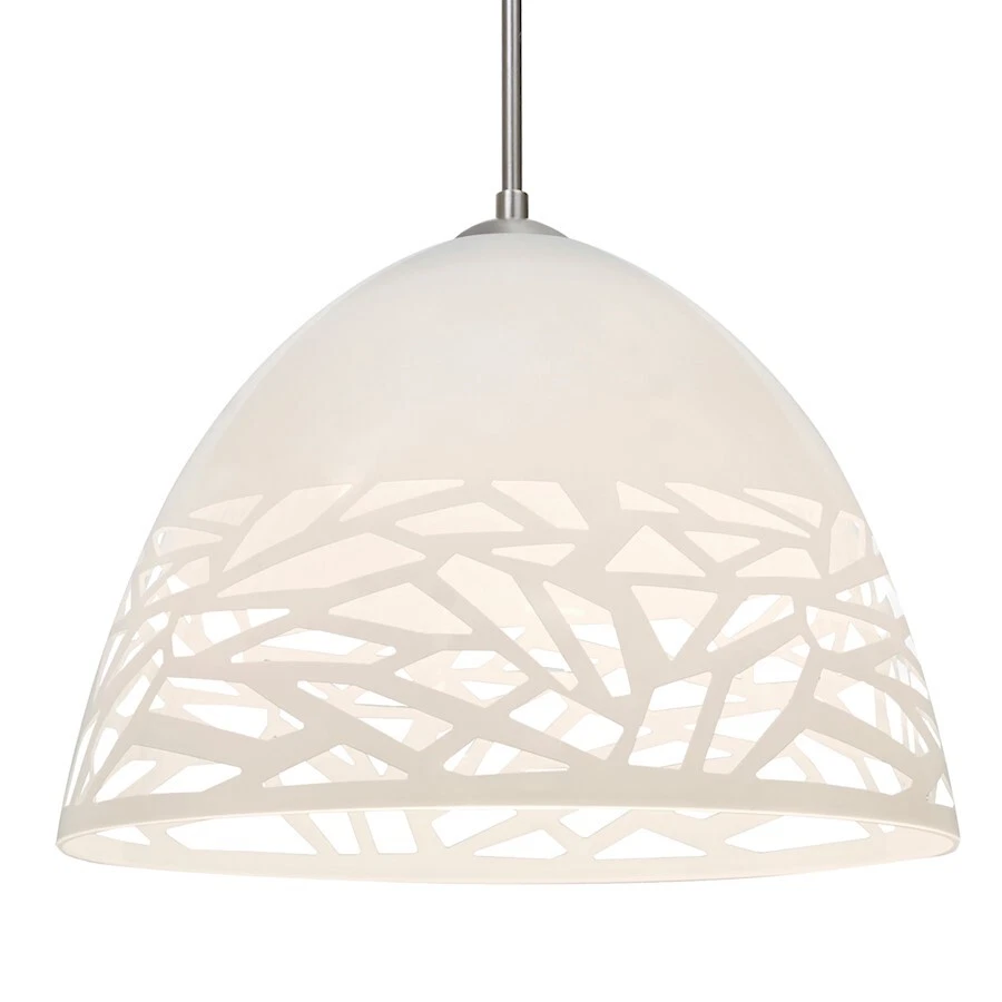 Besa Lighting Kiev 1 Light LED Cord Pendant, NickelWhite - 1JT-KIEVWH-LED-SN - Image 1 of 1