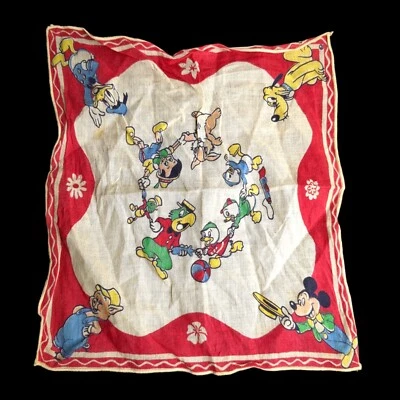 De colección Disney Hanky Mickey Minnie Donald Pluto Porky Ludwig Von Drake Thumper 9" Foto 1 de 4