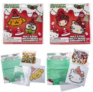 HELLO KITTY 2 PACK BUNDLE HEAT & FUSE MELTY BEADS CHRISTMAS ORNAMENTS NEW SEALED - Picture 1 of 7