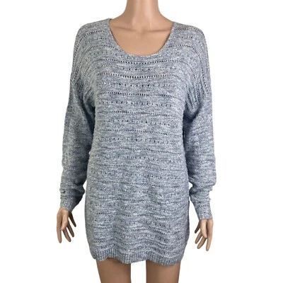 Женский свитер Leo & Nicole большой синий мраморный пуловер вязаный эластичный - Изображение 1 из 4