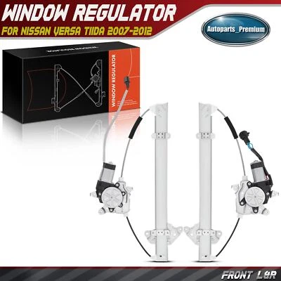 2x Front Left & Right Window Regulator with Motor for Nissan Versa Tiida 07-12 - Image 1 of 4