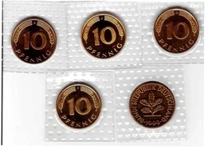 BRD - 10 Pfennig -  1999 - ADFGJ - St uz in Folie - Bild 1 von 1