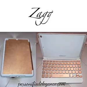 Zagg Apple iPad Mini 3/2/1 Gold/White Keyboard Folio Case - Picture 1 of 7