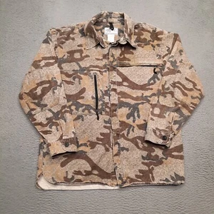 VINTAGE Sleeping Indian Button Shirt Jacket Men XL Tru Camo Brown Hunting USA - Picture 1 of 8
