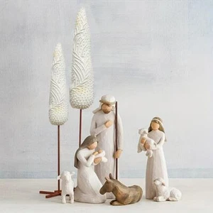 Accesorio Belén Tallado a Mano Ciprés Pintado Hecho a Mano Resina Estatua Decoraciones - Imagen 1 de 13