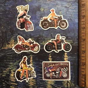 HOT SEXY BIKER WOMEN BIKES MOTORCYCLES S17 RETRO LADIES STICKER LOT STICKERS - Bild 1 von 1
