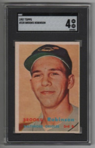 1957 Topps BROOKS ROBINSON #328 VGEX SGC 4 Orioles Looks Better No Creases TD89