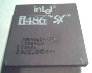 RARE PROCESSEUR INTEL 486SX 20mhz or céramique A80486SX-20 1989 vintage SX406 - Photo 1 sur 1