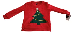 Star Ride Girls Christmas Tree Faux Fur Red Sweatshirt Size M(5/6) Top - Picture 1 of 3