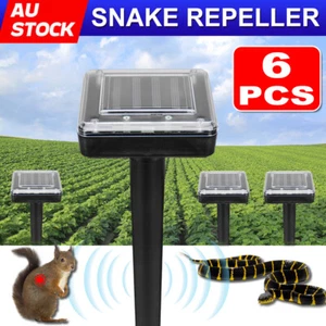 6PCS Garden Snake Repeller/Multi Pulse Ultrasonic Pest Repellent Solar Powered - Picture 1 of 11