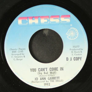 JO ANN GARRETT & DELLS: you can't come in / blank CHESS 7" Single 45 RPM - Foto 1 di 2