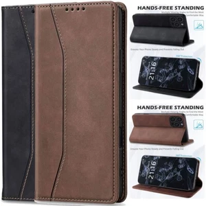 For Apple iPhone 16 Pro Max/16 Plus/16 Pro/16e/16 Leather Wallet Flip Case Cover - Picture 1 of 28