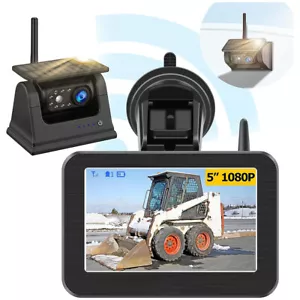2 Channel 5" Monitor Wireless solar magnetic Backup camera Rechargeable Battery - Picture 1 of 19