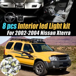 8Pc Super White Car Interior LED Light Bulb Kit for 2002-2004 Nissan Xterra - Picture 1 of 7