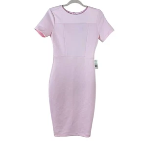 NWT ALEXIA ADMOR womens size S blush pink short sleeve scuba knit sheath dress - Picture 1 of 5