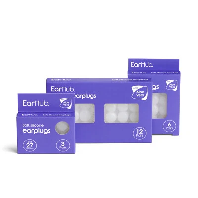 Tapones para los oídos EarHub para dormir premium tapones para los oídos de silicona suave sueño SNR 27dB. Foto 1 de 4
