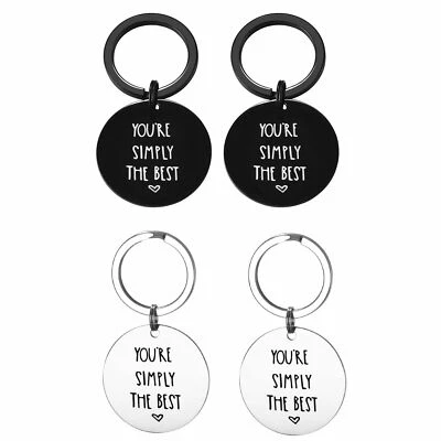Key Chains YOU'RE SIMPLY THE BEST Stainless Steel Car Keyfob Rings Loop Holder - Image 1 of 4