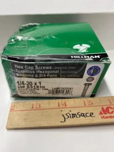  Hillman 1/4-20 pulgadas D X 1 pulgada. Tornillo de cabeza hexagonal de acero inoxidable L paquete de 100 - Imagen 1 de 2