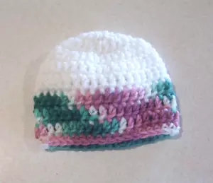 Crochet White with Multicolor Trim Cap 18" Doll - Picture 1 of 1