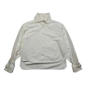 Vintage Chanel Women Shirt White 36 Cotton French Cuffs Button Up 98P - Picture 1 of 10