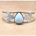 Owyhee Blue Opal Gemstone Handmade Silver Jewelry Cuff Bracelets 7''Adjustable