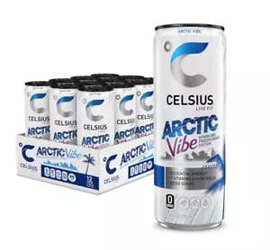 PACK OF 12 ✨ CELSIUS Sparkling ARTIC VIBE Energy Drink CANS | Zero Sugar Fun - Picture 1 of 5