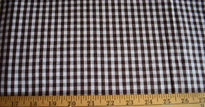 EGGPLANT & CREAM  HOMESPUN CHECKS  1/4  INCH  COTTON  FABRIC   16X44 INCHES - Picture 1 of 1