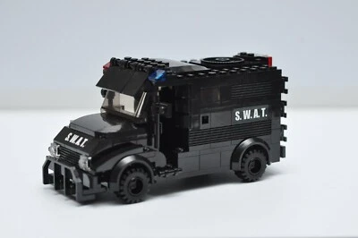 Camión SWAT Policía Negro Modelo Personalizado Construido y Compatible con Ladrillos LEGO® Foto 1 de 4