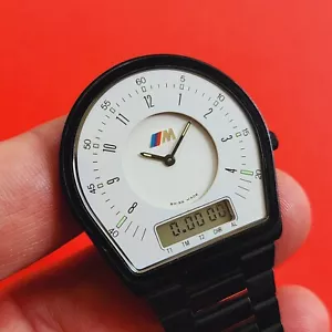 BMW M Watch Chronograph Vintage M-3000 Rare Black ETA 958.331 Rally 810-10074 - Picture 1 of 11