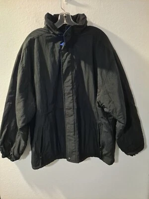 Chaqueta forradora de vellón con cremallera completa de nailon negra azul Pacific Trail para hombre al aire libre, grande Foto 1 de 4