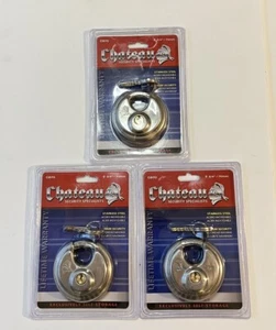 Lot Of 3 Disk Locks Storage Unit Locker Trailer Container Padlocks - Picture 1 of 1