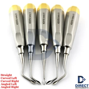 Set of 5 Dental Spade Bone Elevator Preservation Molar Kit Straight Angled - Picture 1 of 6