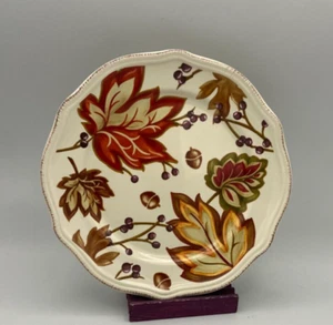 Better Homes & Garden Harvest Cream Mist Salad Accent Plate (s) Leaves {sh34} - Picture 1 of 2