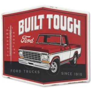 Ford Built ToughOpen Road Vintage Embossed Metal 14" Sign Thermometer Gauge NEW - Picture 1 of 1