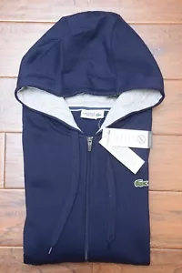 Lacoste Sport SH7609 Mens Full Zip Navy Fleece Cotton Hooded Jacket Hoodie 4XL 9 - Picture 1 of 7