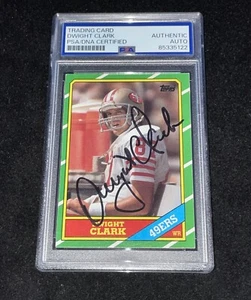Dwight Clark Signed 1986 Topps Football Card PSA Slabbed San Francisco 49ers - Picture 1 of 2