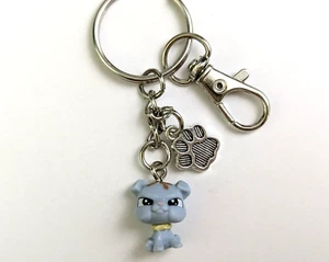 Littlest Pet Shop LPS Bullpup Scrapper blauer Stier Hund Mini handgefertigter Schlüsselanhänger - Bild 1 von 4