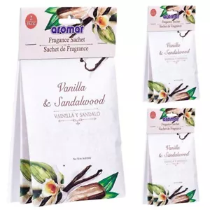 6 Pc Vanilla Sandalwood Scented Sachets Drawer Closet Bags Air Freshener Home - Picture 1 of 1