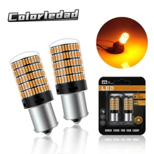 2X BA15S 1156 1141 150 SMD Turn Signal Reverse Light Lamp LED Bulbs Amber Yellow - Imagen 1 de 7