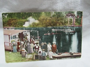 Postkarte 1910 Picknicken auf dem St. Joe River Idaho Boote viele Menschen - Bild 1 von 6