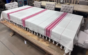 112'' Tablecloth from Oaxaca Mexico made with Handloom fabric. - Picture 1 of 7